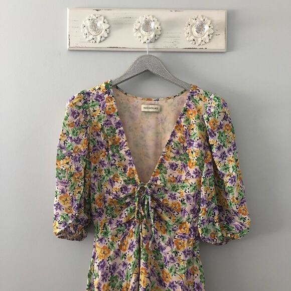 Nicholas Danielle Midi Dress in Whistledown Floral Print - Picture 2 of 10